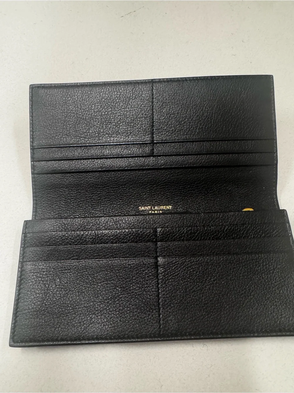 Saint Laurent Long Black Leather Zip Wallet